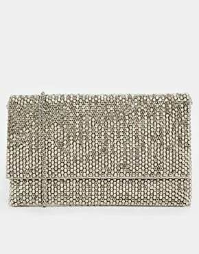 REISS minty beaded evening clutch bag. £95 1920s style flapper girl accessory