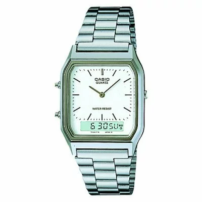Retro Casio Unisex Chronograph Combo Silver Watch from John Lewis £35