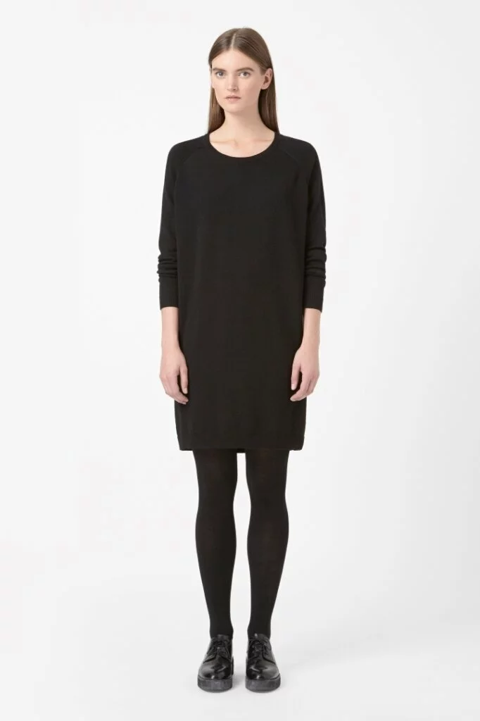Cos 100% Merino Wool Jumper Dress Black £59