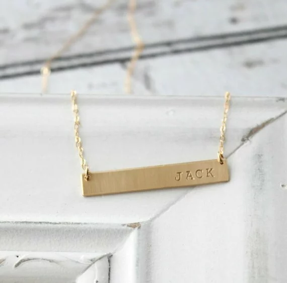 Etsy Shop The Silver Wren - Gold Nameplate NecklaceEtsy Shop The Silver Wren - Gold Nameplate Necklace