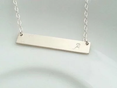 Etsy Sterling Silver Initial Stamp Bar Necklace £20