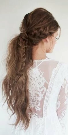 Long hair boho braid festival wedding shabby chic rustic hair ideas