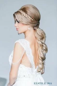 Bridal boho bouffant braid updo hair inspiration