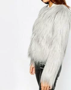 Warehouse Faux Fur Grey Coat £69.00