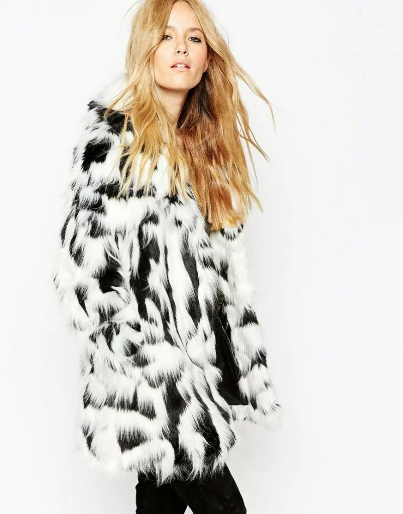 ASOS Coat In Mono Faux Fur £59.50