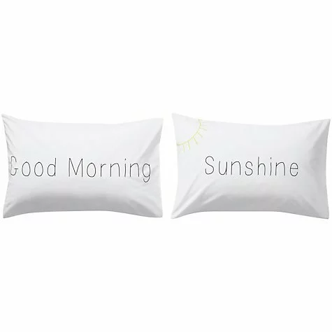 John Lewis Good Morning & Sunshine Standard Pillowcases, Pair