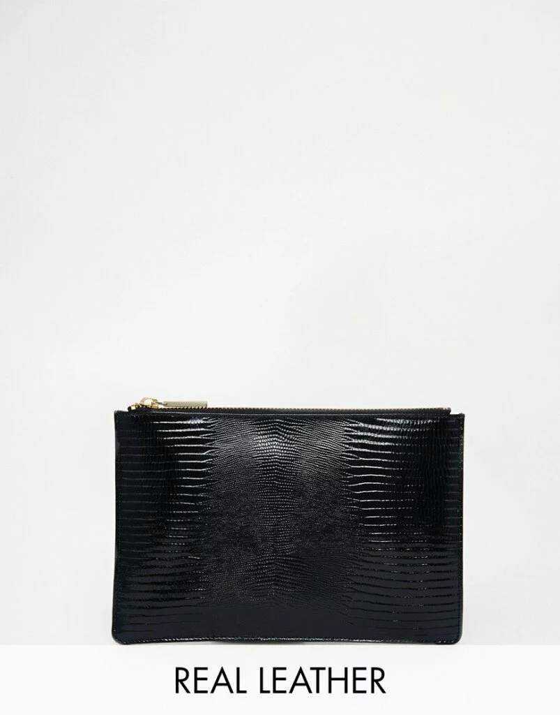 Whistles Leather Small Clutch in Faux Lizard £45.00