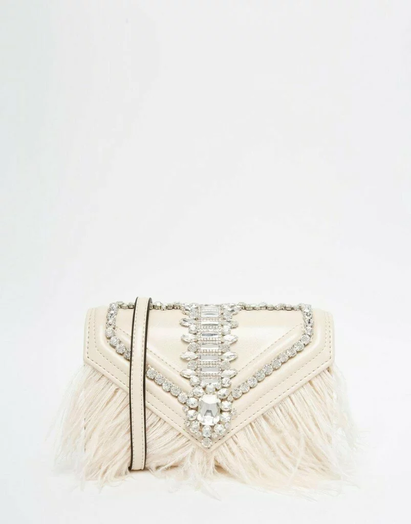 ALDO Clutch Bag with Stone & Feather Detailing £30