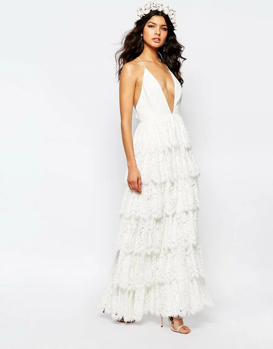 Fame And Partners Bridal Tiered Maxi Dress £275.00