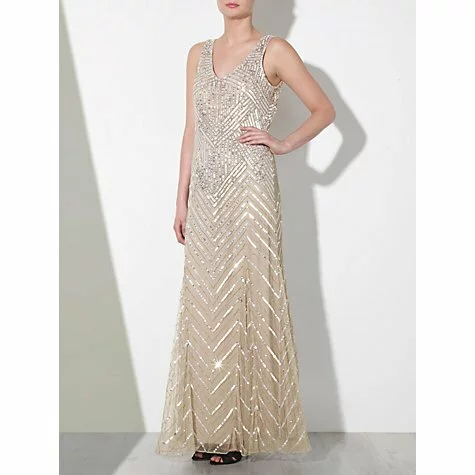 John Lewis Sidney Sequined Dress, Silver £139