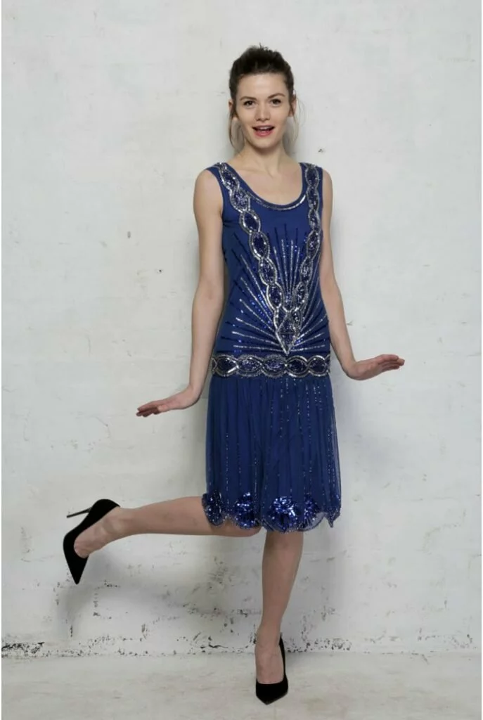 Frock And Frill Zelda Flapper Dress - Blue was £135.00 now £101.25 from Rock My Vintage 1920s style dresses