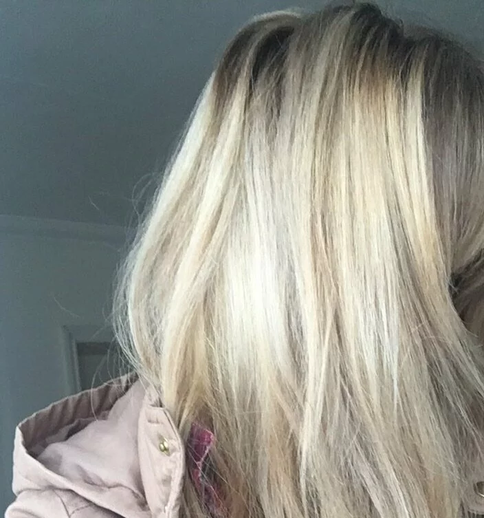 brunette to blonde in one sitting ash ashy blonde balayage roots diy 