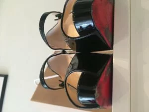 Christian Louboutin Mary Jane Black Jane Vendome 120 Patent Heels: Shoes 38 - size 5 for sale used second hand uk