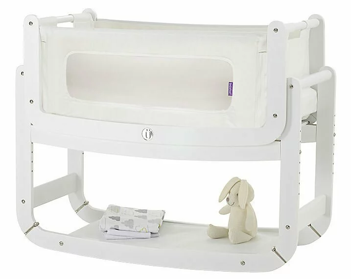 Snüz SnuzPod 2 3-in-1 Bedside Crib white wood stylish modern co-sleeping removable sides fit sleepyhead