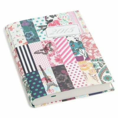 A5 Paris patchwork flexi linen day to a page diary 2015 from Paperchase. £12