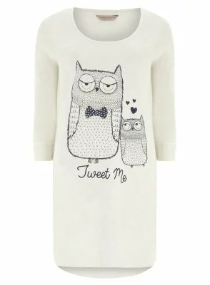 Dorothy Perkins Tweet Me Cream Owl Nightie