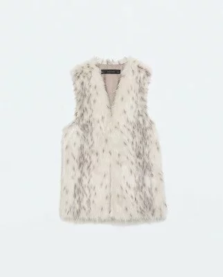 Zara Long Faux Fur Vest Gilet £59.99