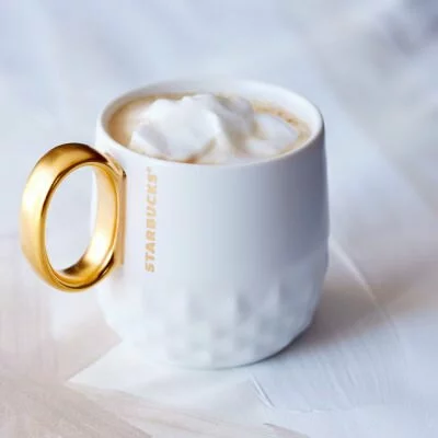 Starbucks® Jewels Mug, white and gold. £12.95