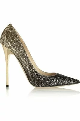 JIMMY CHOO Anouk dégradé glitter-finished leather pumps £425