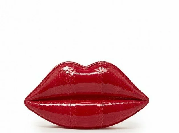 Lulu Guinness Lipstick Red Snakeskin Lips Clutch £325.00 from Maison de Sacs