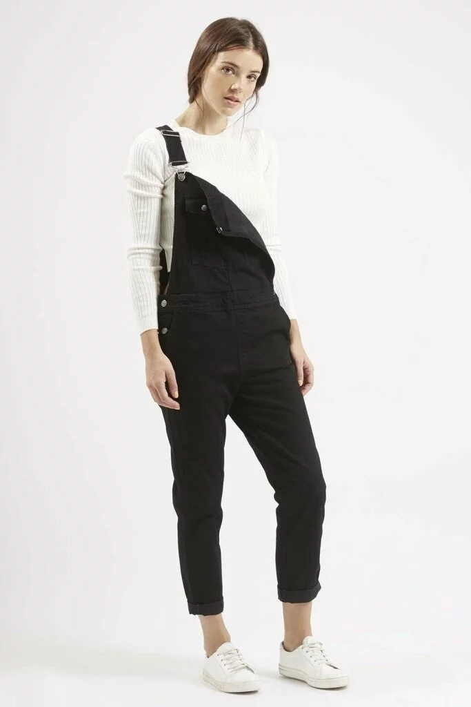 Topshop MOTO Black Slim Leg Dungarees £48