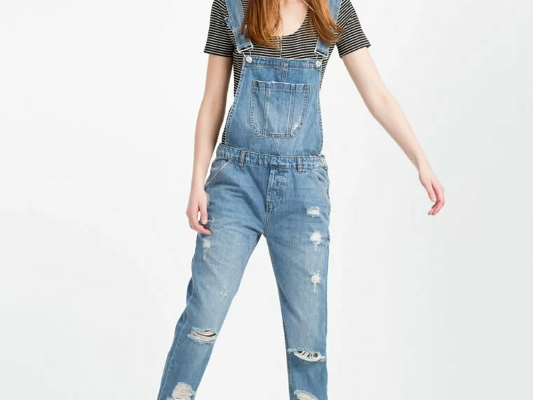 Zara Slouchy Denim Dungarees