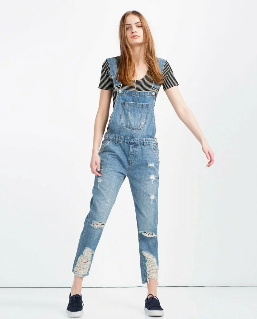 Zara Slouchy Denim Dungarees